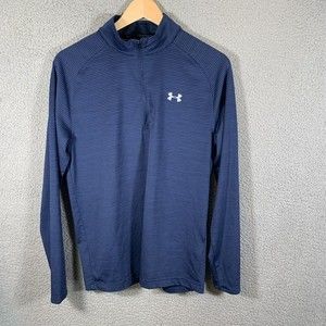 Under Armour Heat Gear‎ Loose Fit Mens Sz S Blue 1/4 Zip Activewear Shirt NWOT